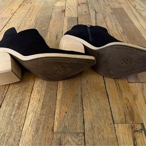 Vince Camuto black velvet booties